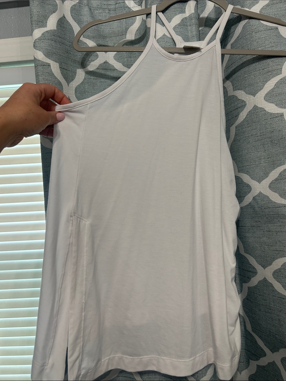Athleta White High-Neck Halter Tank